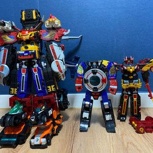 파워레인저 엔진포스 G12(엔진킹 캐리건킹 스카이킹 다이노킹) + 고롤링GT + 엔진대장군 변신 로봇 장난감 일괄