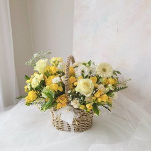🌷망포꽃집/배달/픽업🌷프리지아바구니 꽃다발 꽃바구니
