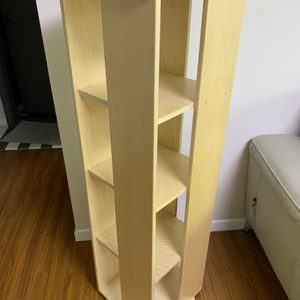 미르공방 친환경 자작나무 4단 회전책장