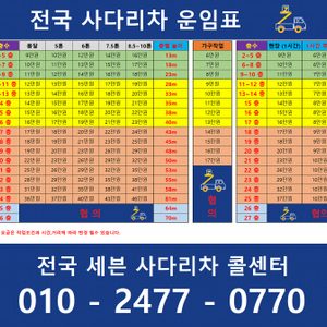 사다리차/개인이사/인테리어/샷시/가정폐기물/옥상조경/가구운반/자재운반/간판작업/어닝/에어컨실외기/해외이사