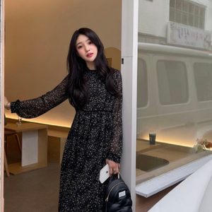 마리마켓 벨벳 테이프 쉬폰 원피스