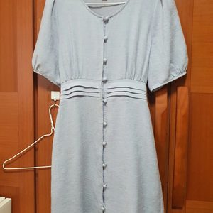 강남 지하상가 - 여름 A라인 반팔 U넥 리본 원피스