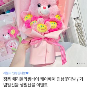 정품 케어베어 인형꽃다발 새 상품