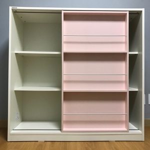 리바트 마카롱 전면 슬라이딩 책장 1200