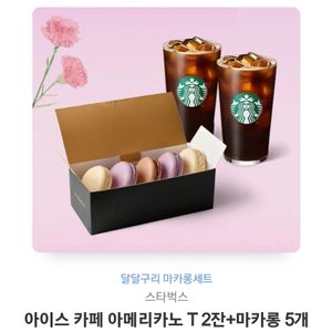 스타벅스 달달구리 마카롱세트(아메리카노 2잔+마카롱 5개)