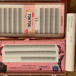 톡톡하라 가닥 속눈썹 9mm, 10mm + 속눈썹 풀 + 집게