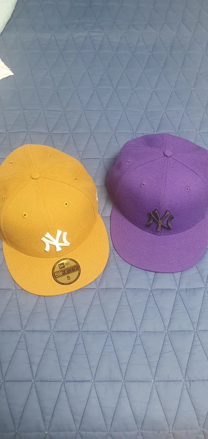 MLB 뉴에라 스냅백 뉴욕양키즈 희귀 올드골드,퍼플 컬러(사이즈8)