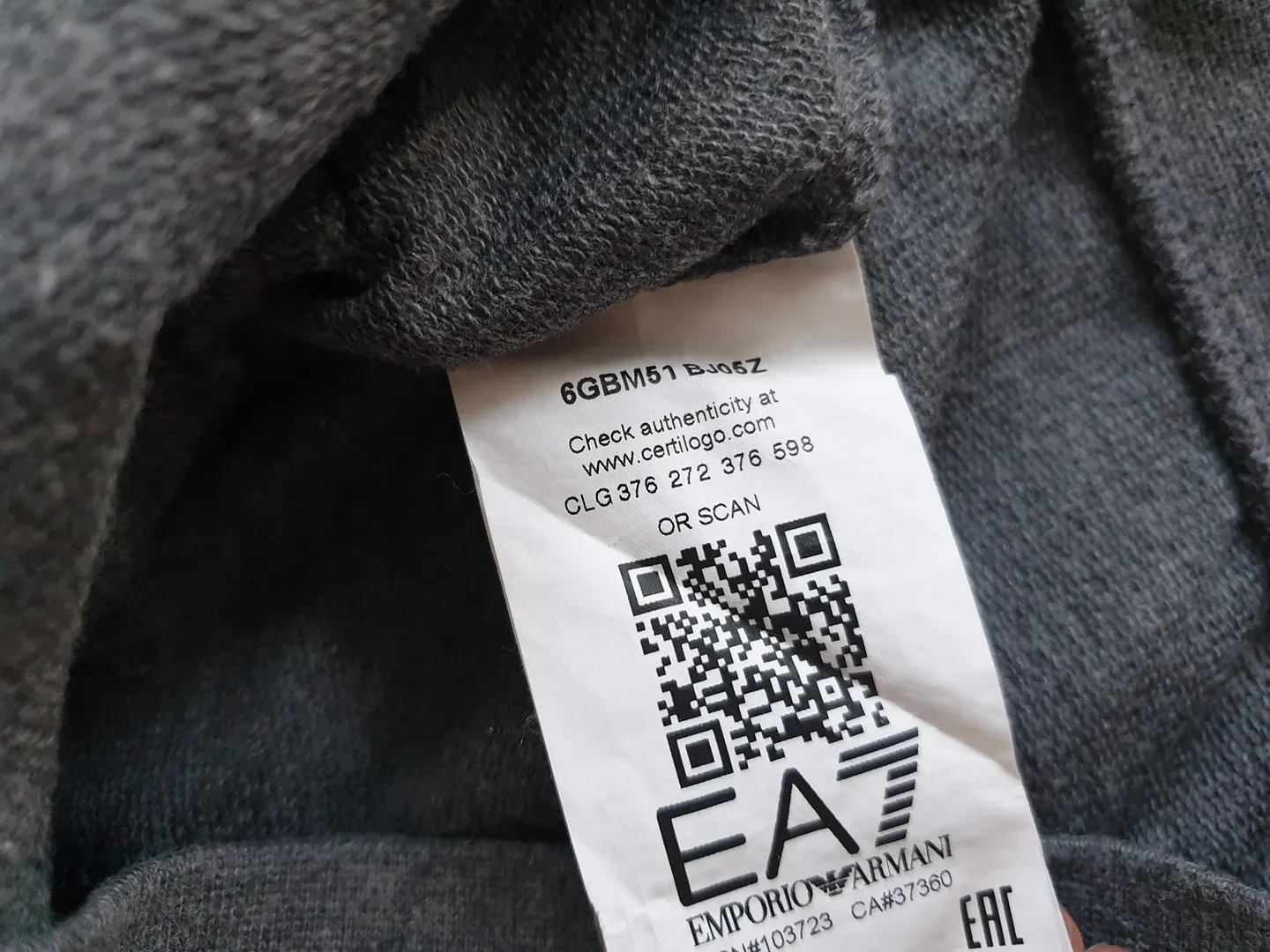 (중고) emprio armani 짚업 후드