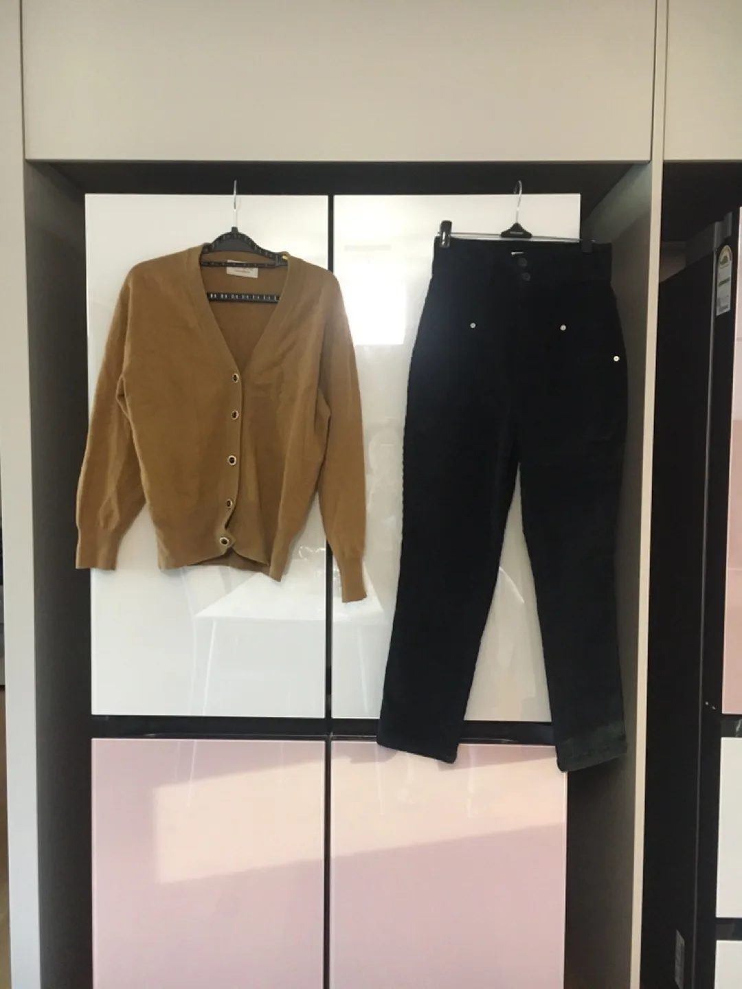 캐시미어 가디건과 골덴 하이웨스트바지 새상품