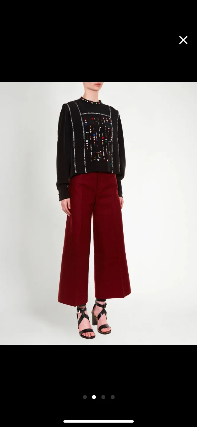 이자벨마랑 버건디 와이드 팬츠