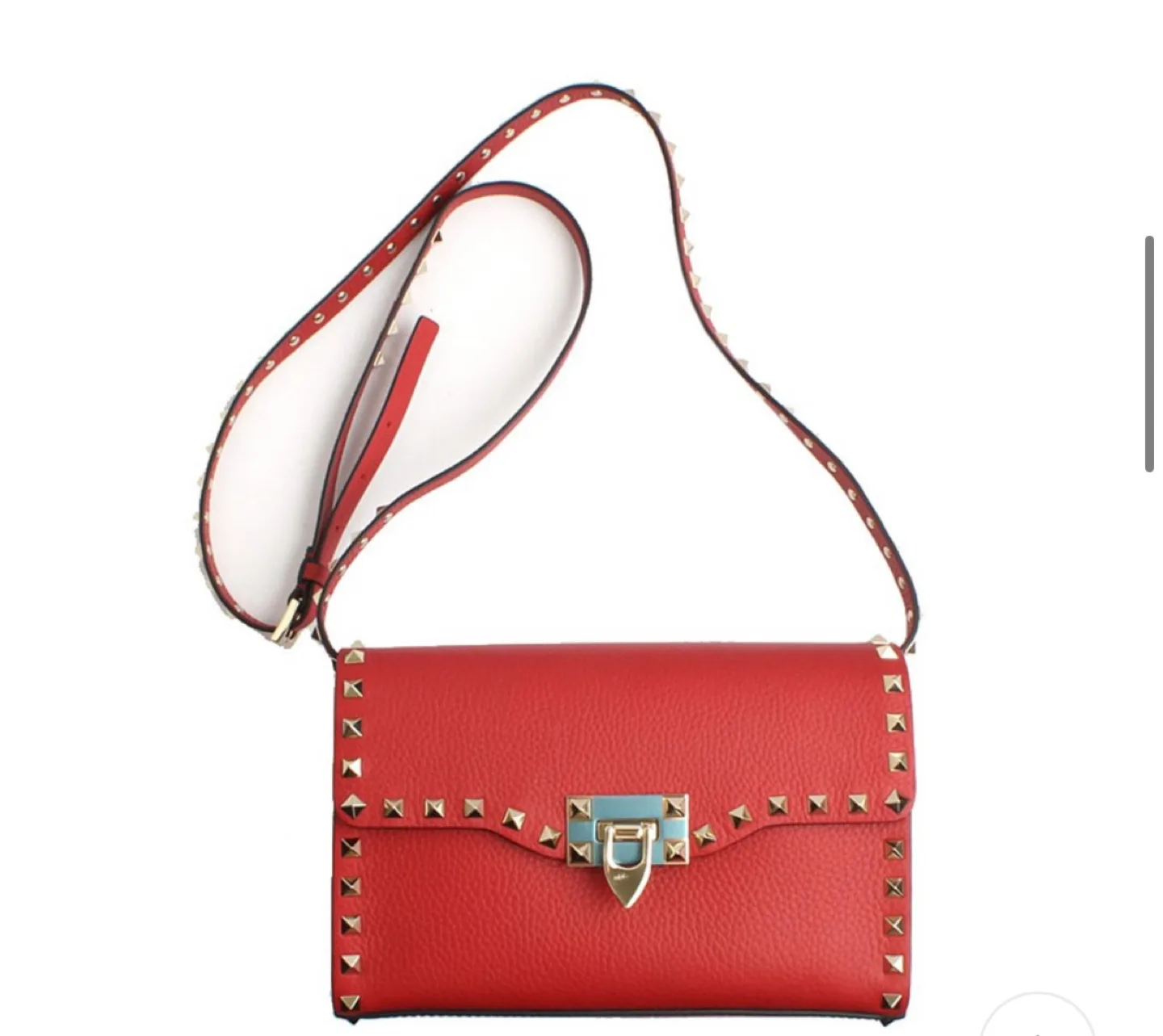 발렌티노 락스터드 크로스백 (금장 레드)