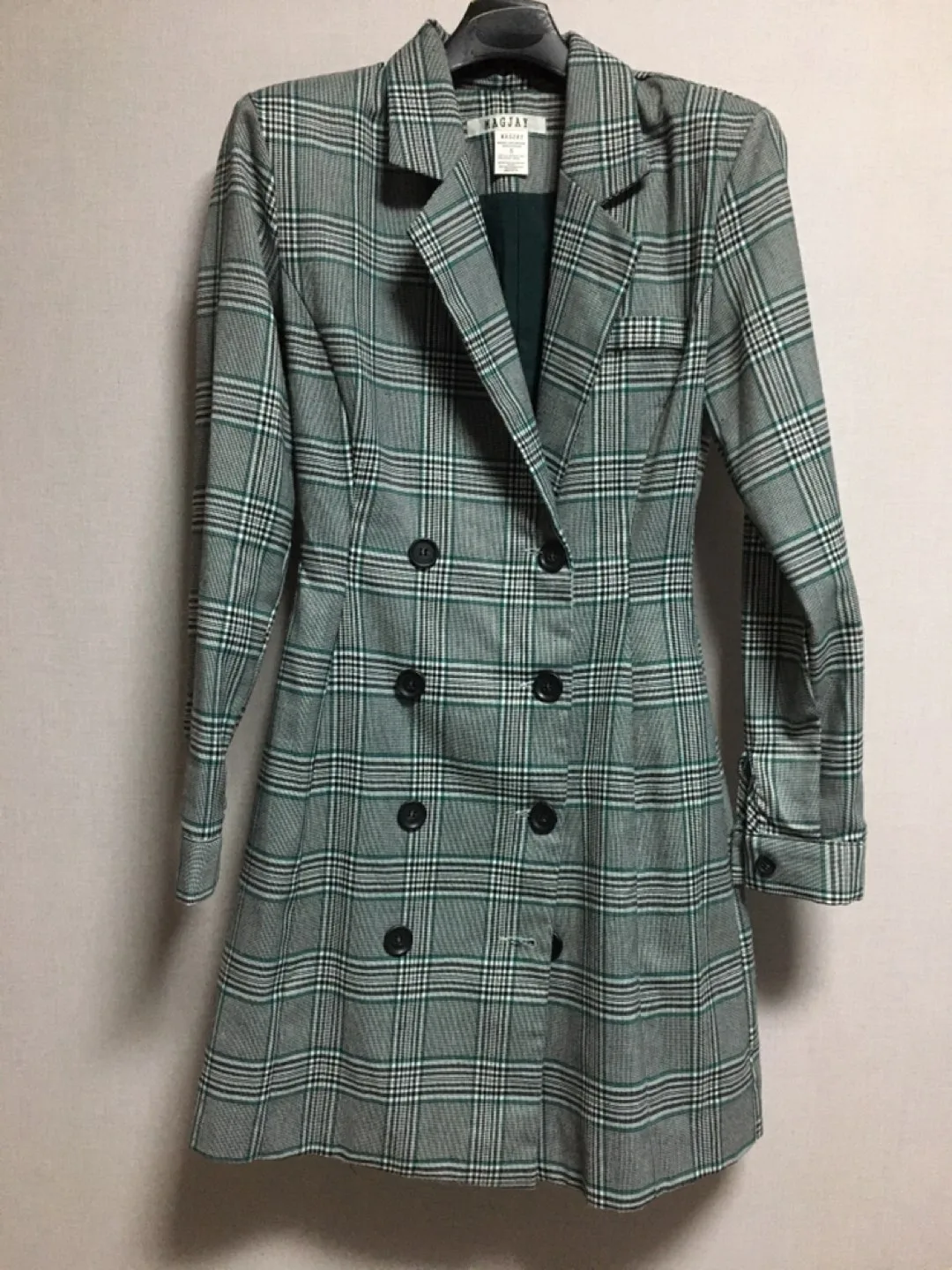 하객룩 체크원피스 딥그린