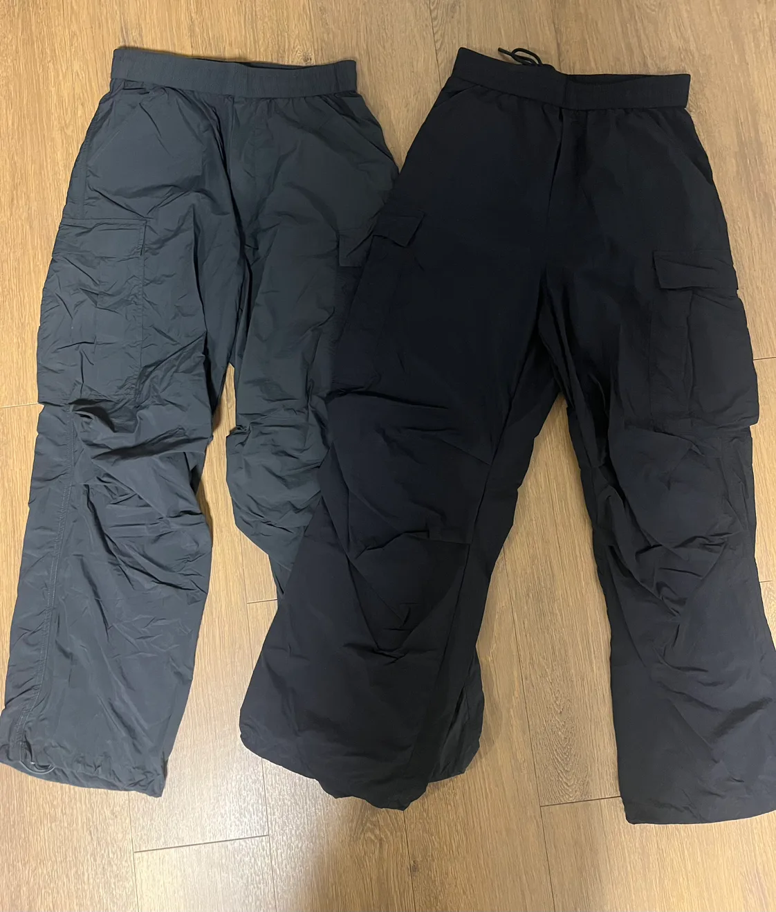 무신사 라이트 웨더 와이드 카고 파라슈트 팬츠