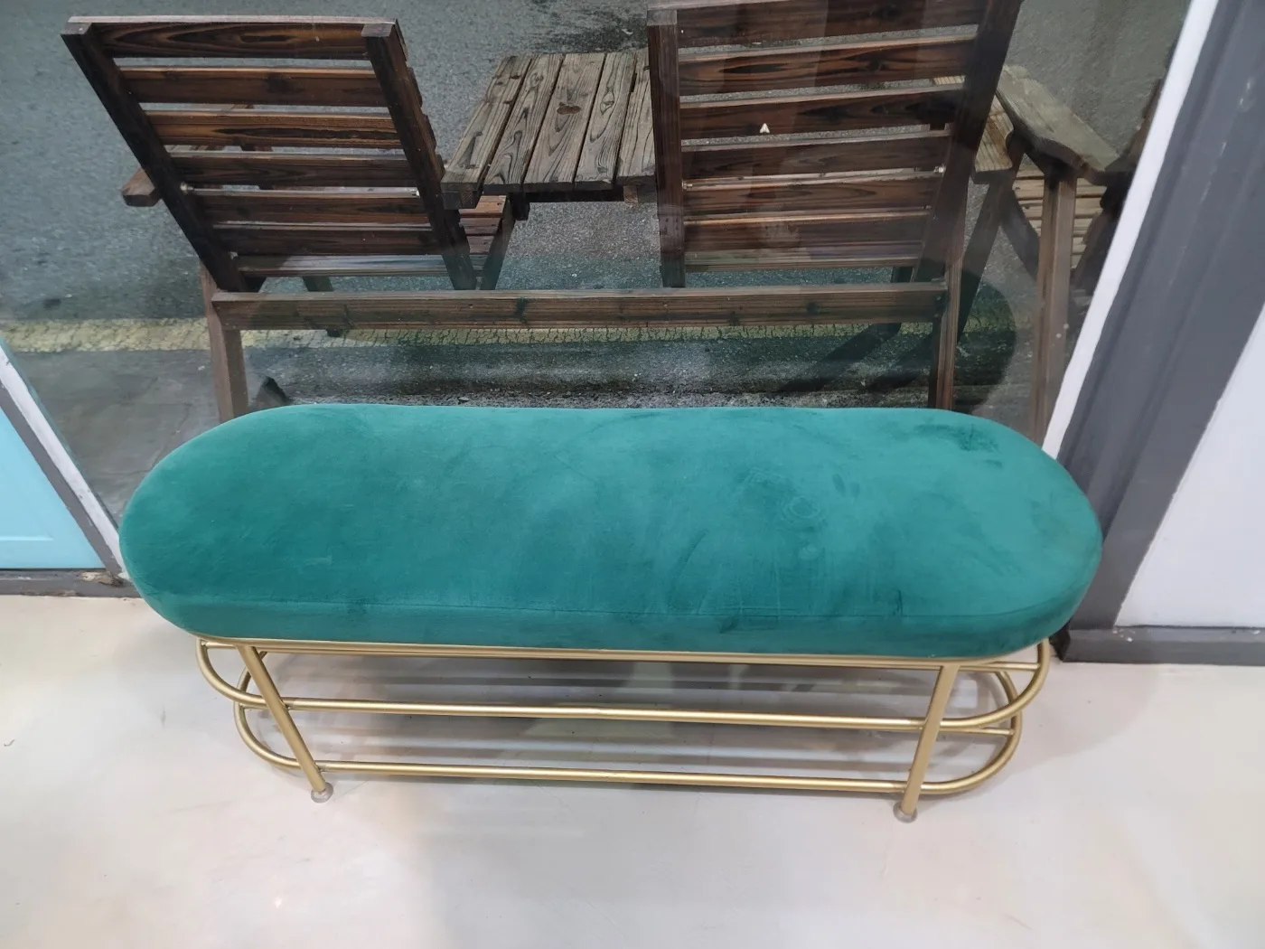 중고]벨벳 금장 쇼파스툴 (마지막 가격내림)