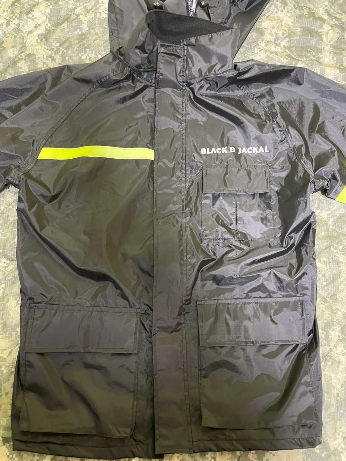 [중고] 오토바이 우의 상하의 블랙색상 (L사이즈)