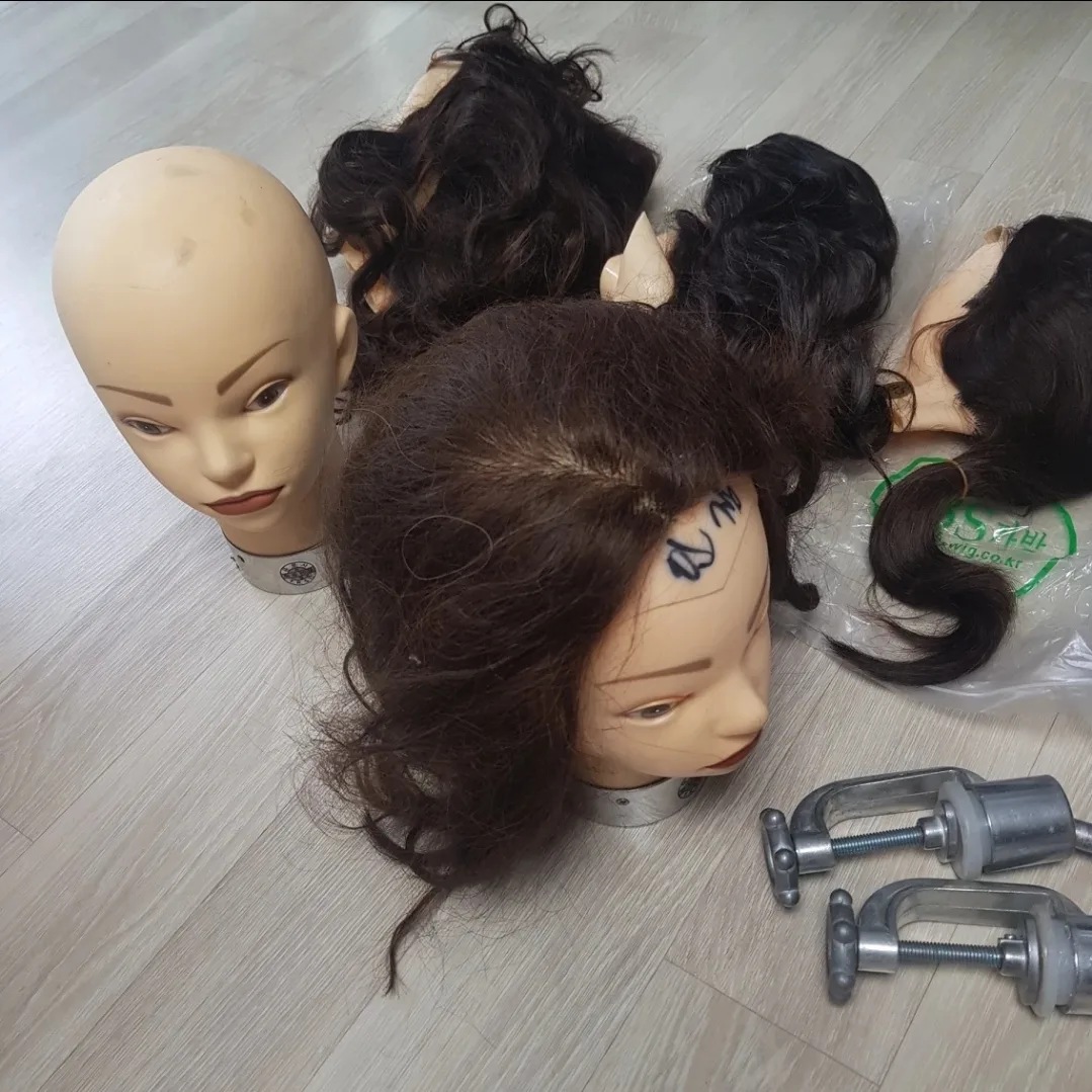 미용실습 고급가발(중고2/새제품3) 및 헤드(2)