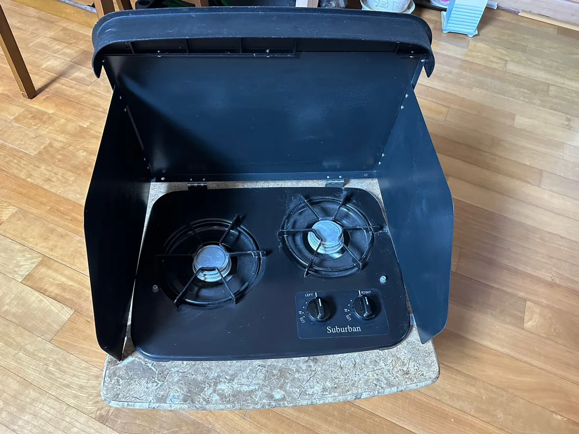 캠핑카 가스렌지 중고 판매. 캠핑용 2구.