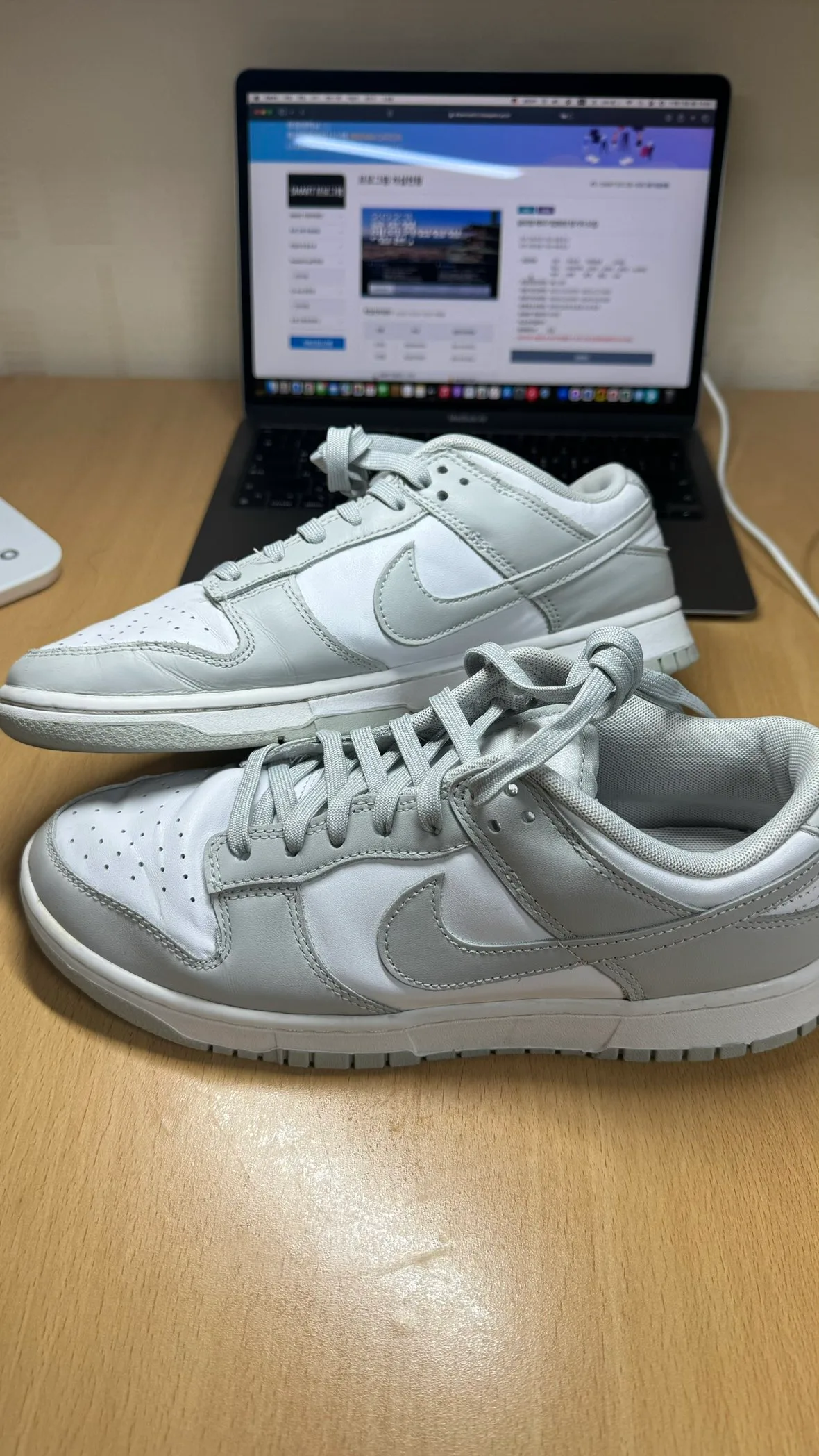 (거의 새것) 나이키 덩크로우 그레이 포그 270