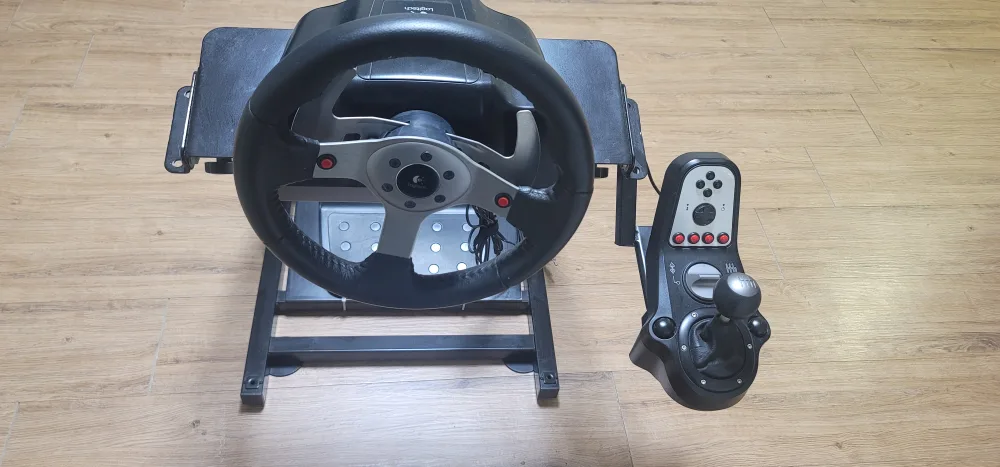 [중고]플스2용 핸들 레이싱 거치대