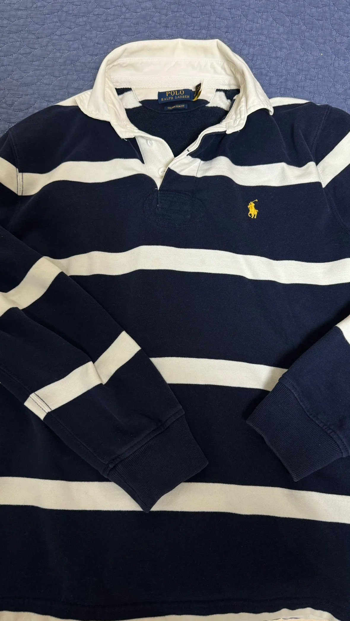 폴로 랄프로렌 류준열 스트라이프 럭비티 커스텀 슬림 M