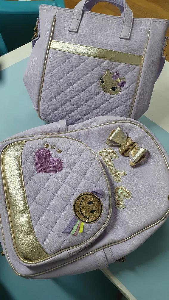 프랜치캣 연보라 책가방 실내화가방 세트