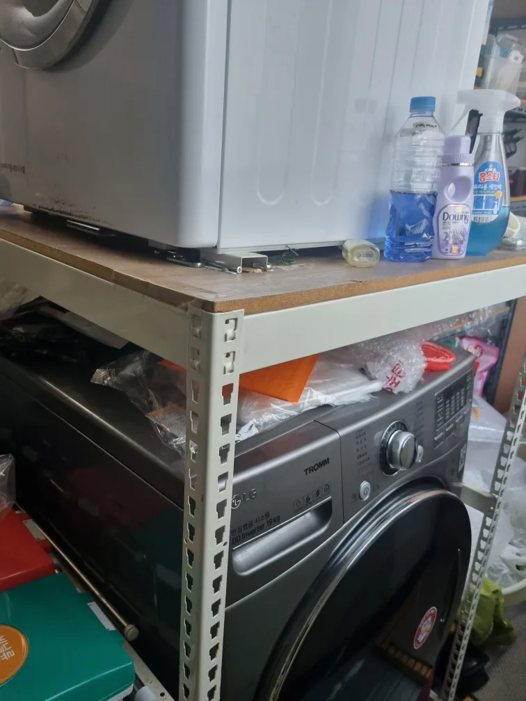 lg드럼세탁기 위  건조기나 수납 위한 상하 거치용 철재 앵글