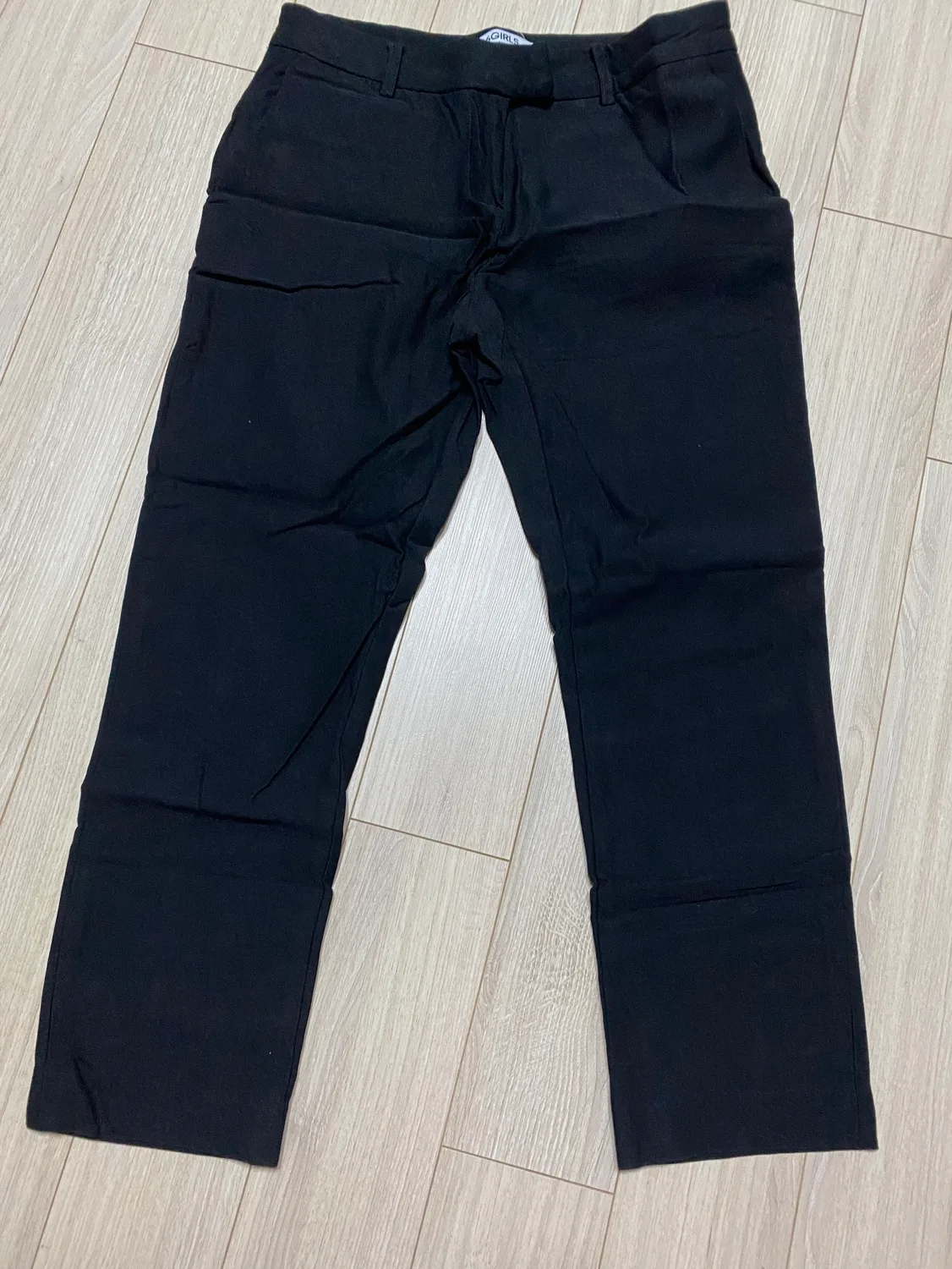 기모 일자슬랙스 블랙 S