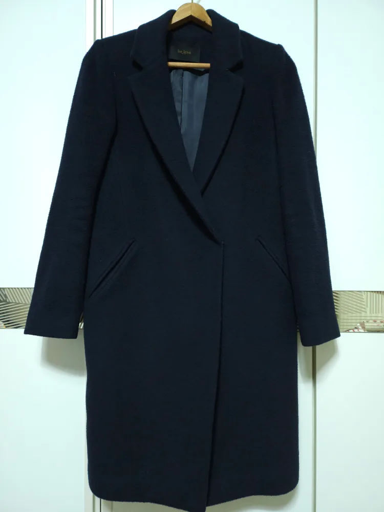 더아이잣 네이비 기본 일자코트