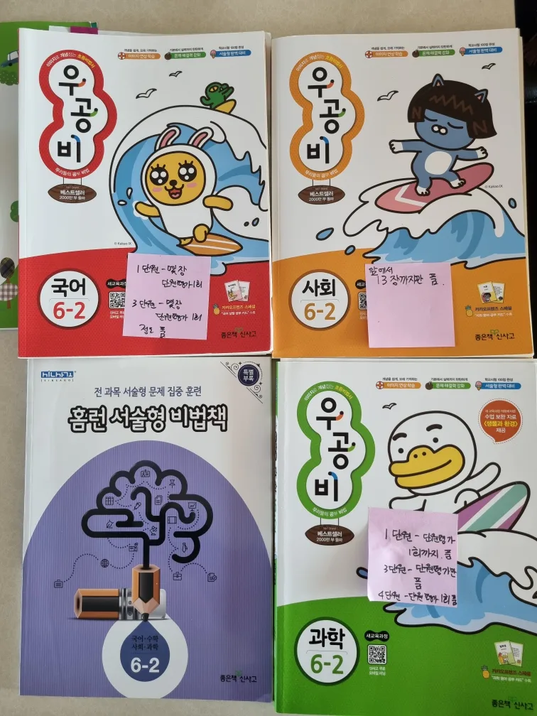 초등 6-2 국,사,과 문제집 중고