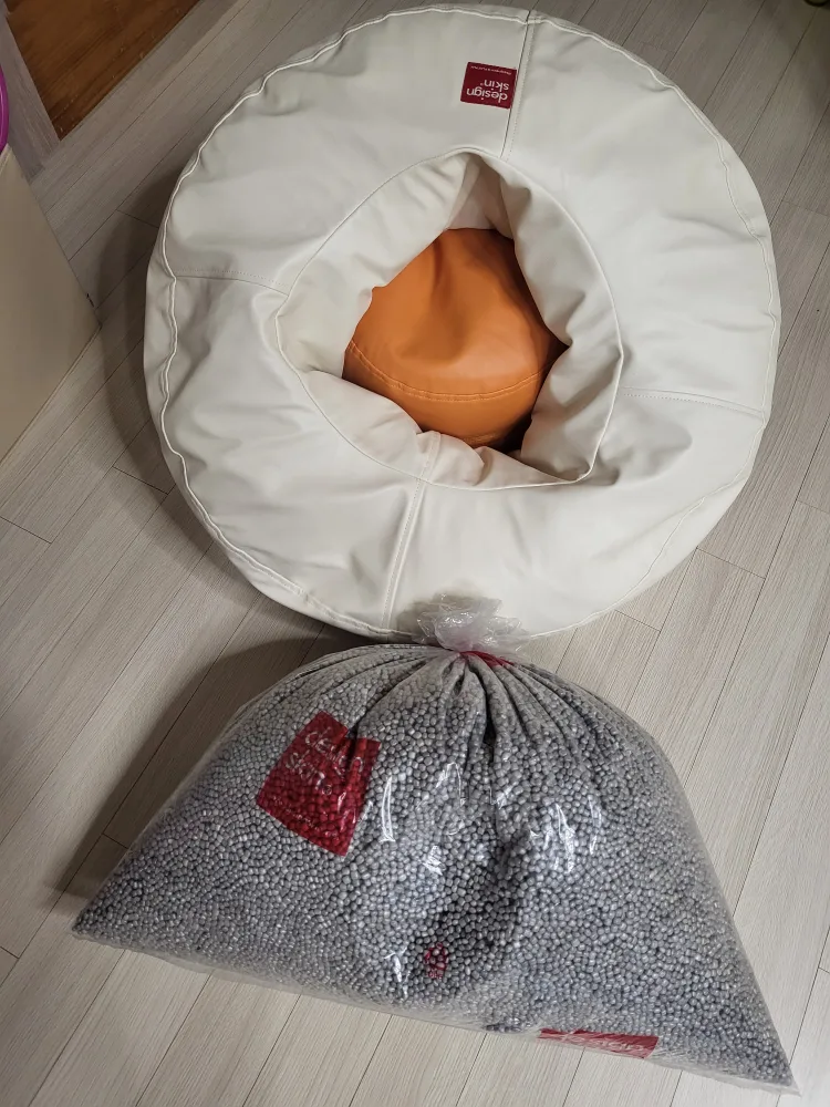 디자인스킨 도넛빈백(중고) + 빈백리필충전재(새상품)