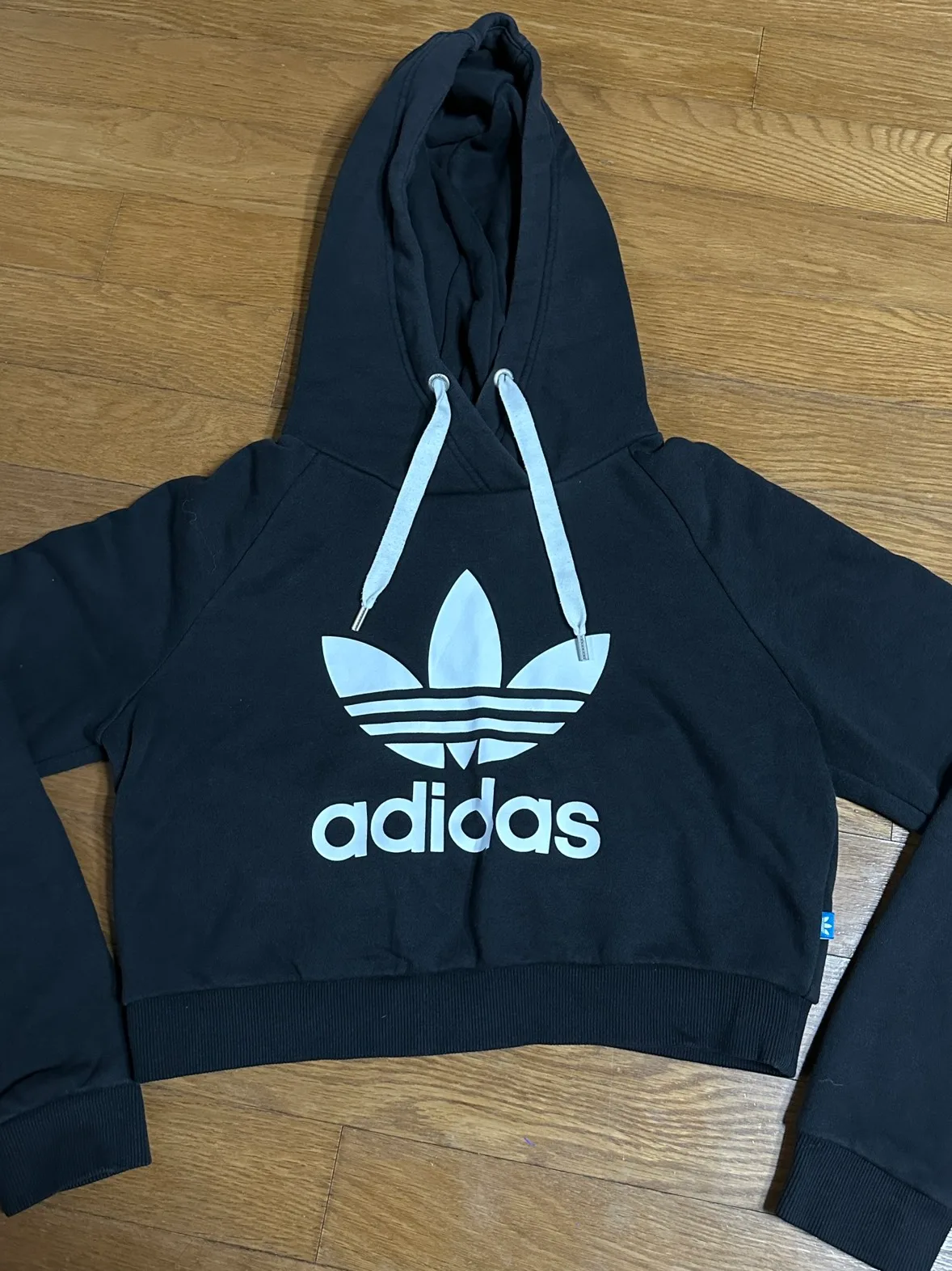 아디다스 크롭 후드티