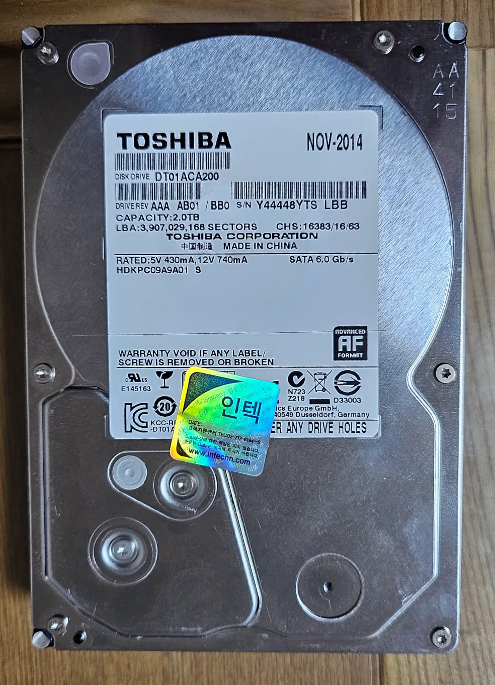 3.5인치 2TB 하드디스크 판매(중고)