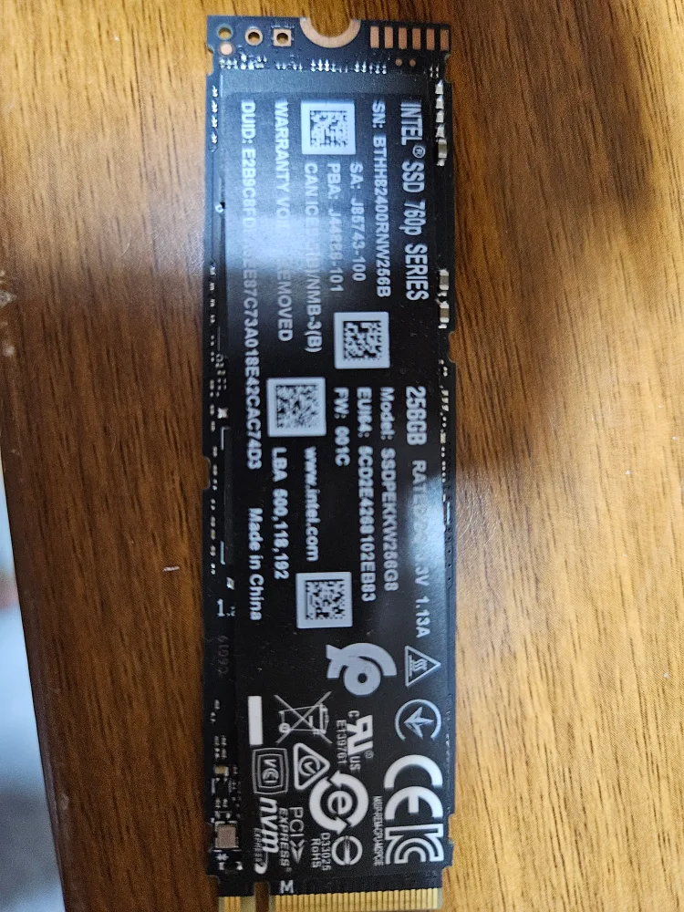 760P M.2 NVMe (256GB) 중고