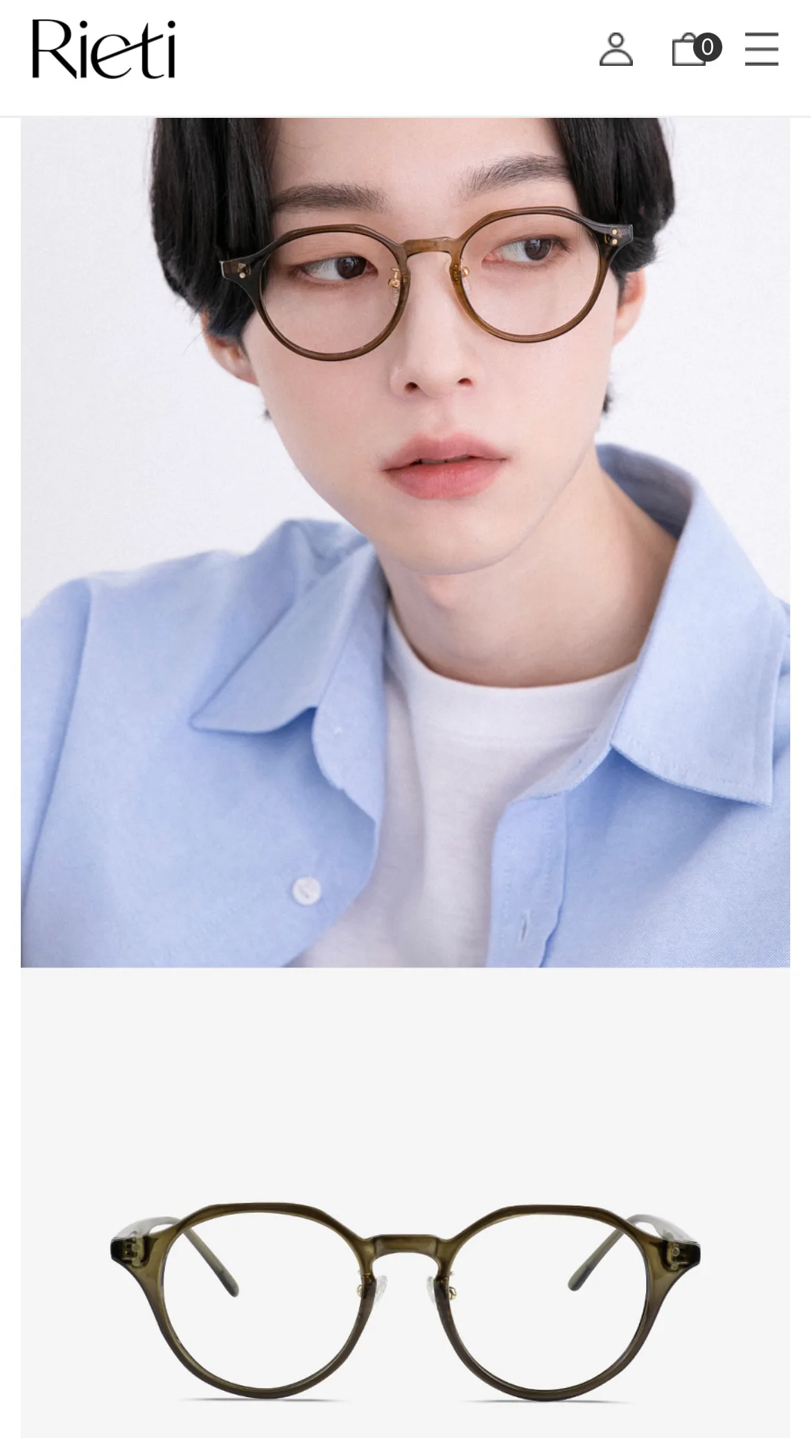 투명 카키색, 뿔테안경. 블루라이트, UV차단 무도수 패션 안경테+렌즈 (새상품)