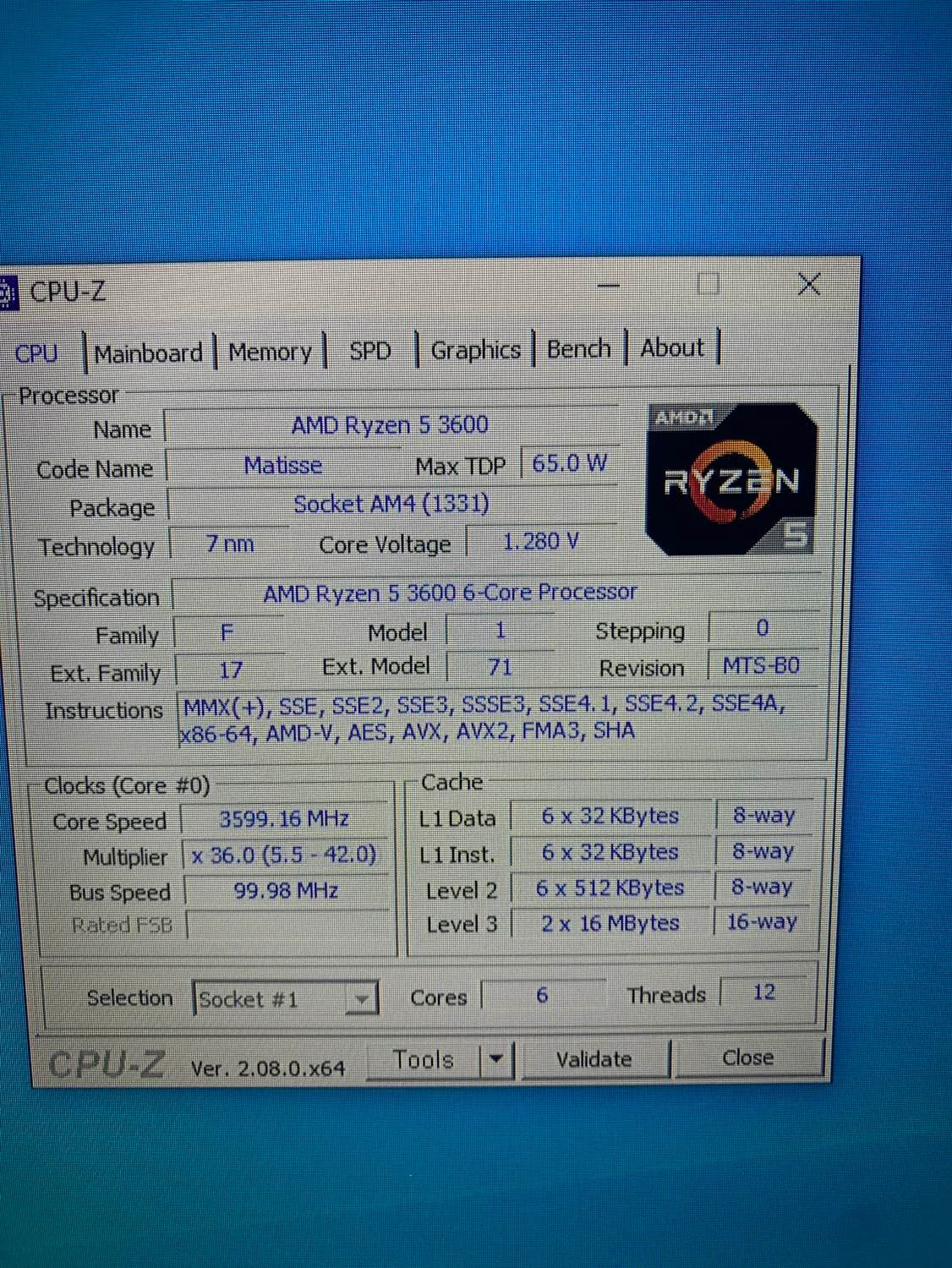 중고 라이젠3600 팔아요 cpu