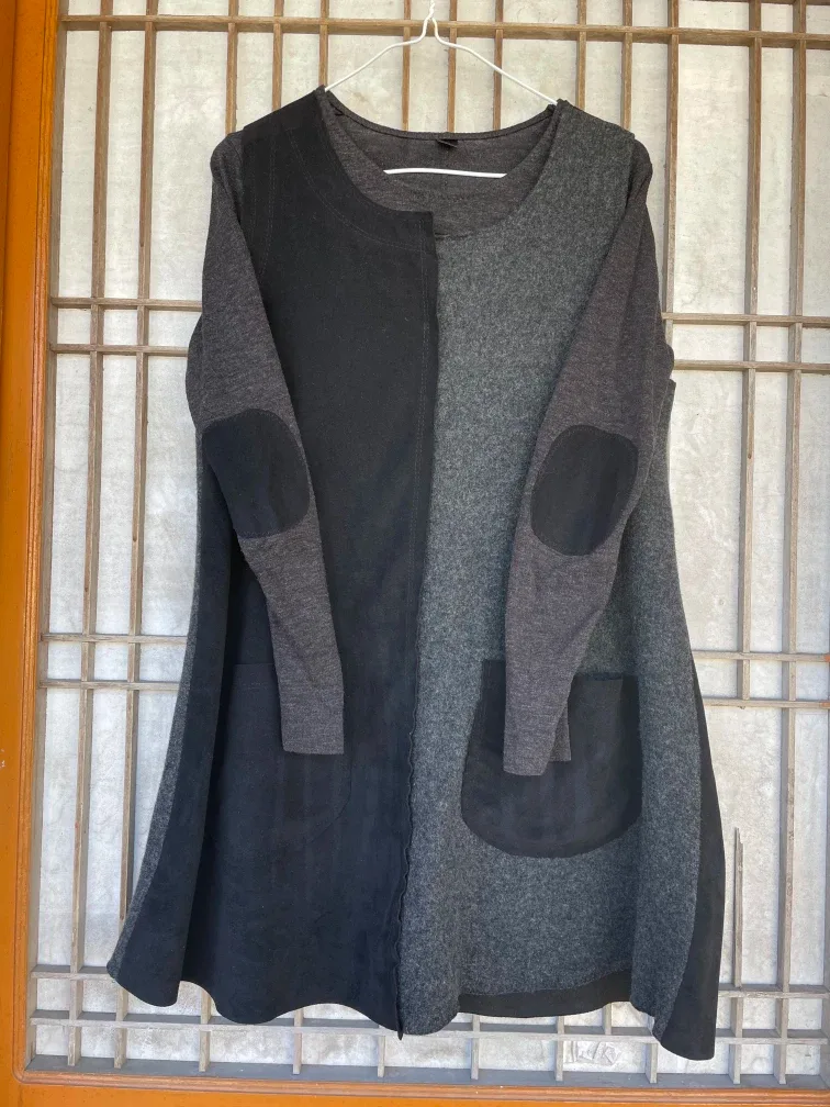 블랙 a라인 원피스+티셔츠 셋업 세트 55~66