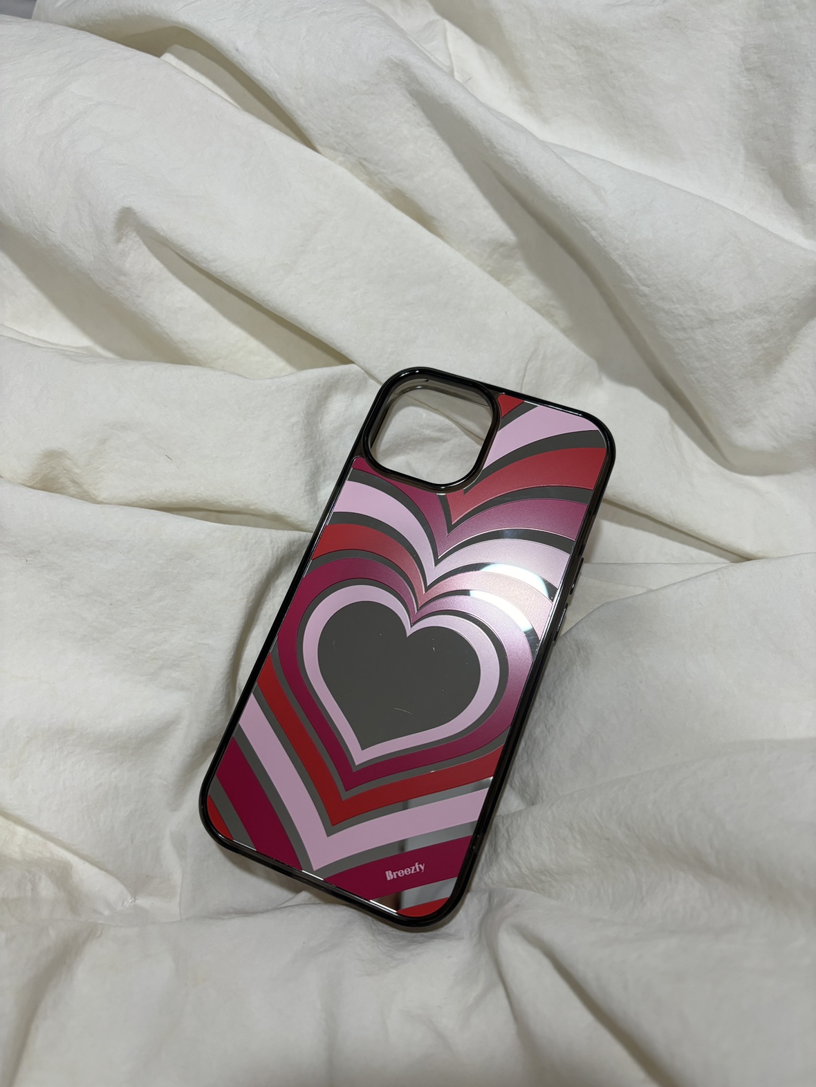 브리즈피 아이폰 15 맥세이프 그래파이트 프레임 미러케이스 HEART POP