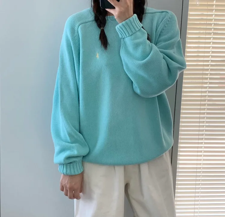 폴로 라운드넥 니트(L)