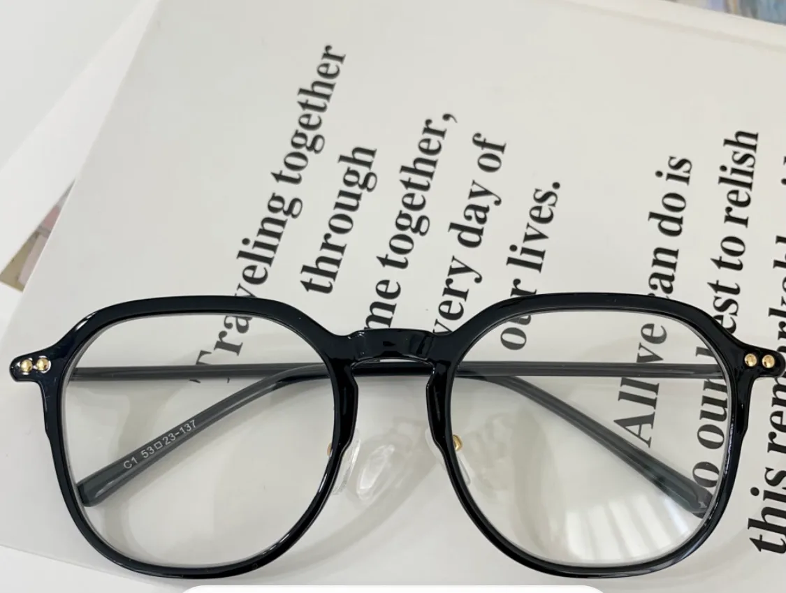 레트로 빅사이즈 뿔테 안경 (케미정품UV+블루라이트차단렌즈)