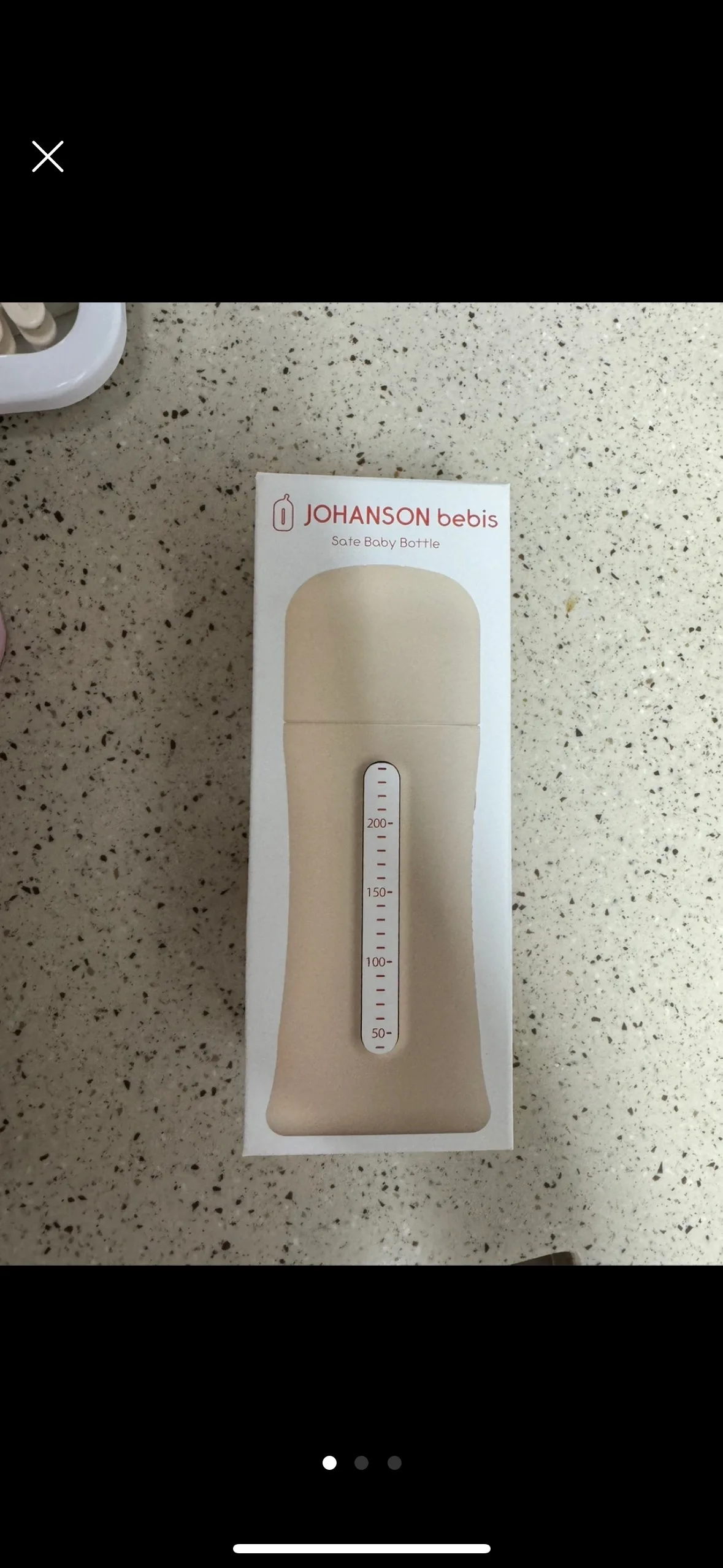 (미개봉 새제품) 요한손 베비스 유리젖병(안심커버 포함)