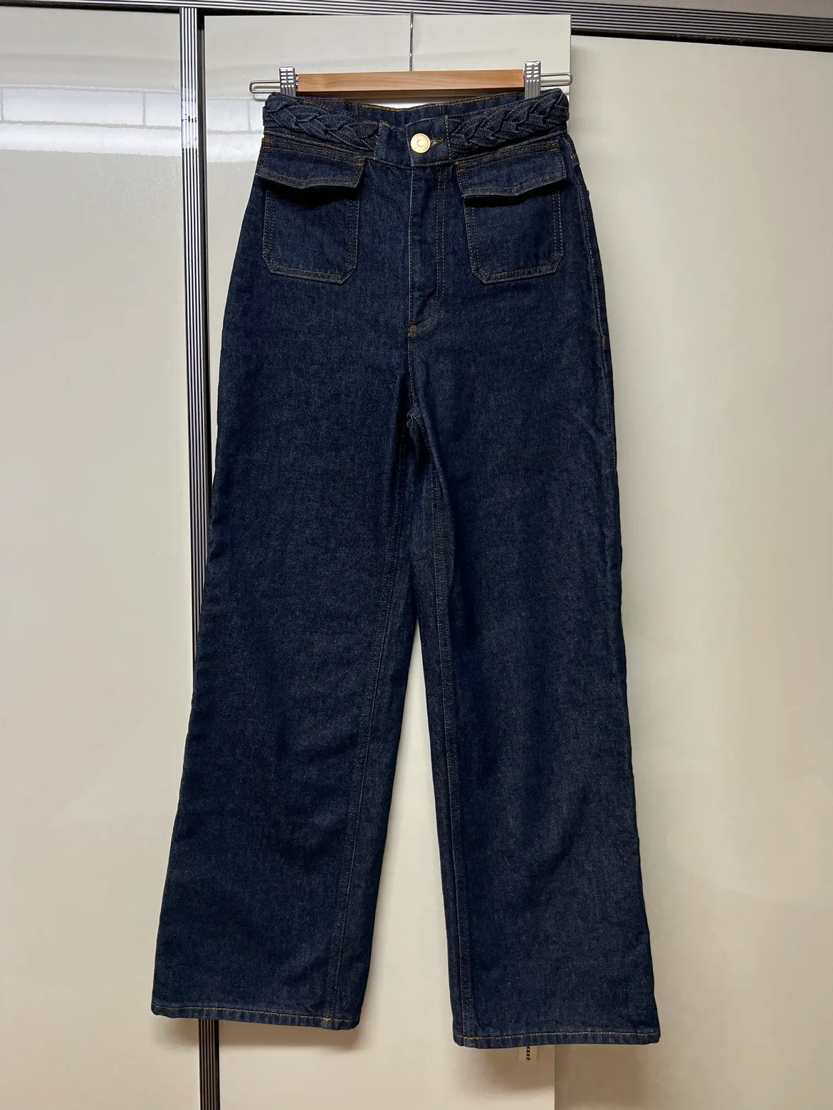 💙산드로 sandro 하이웨스트 와이드핏 청바지 36사이즈(44-55)허리 25
