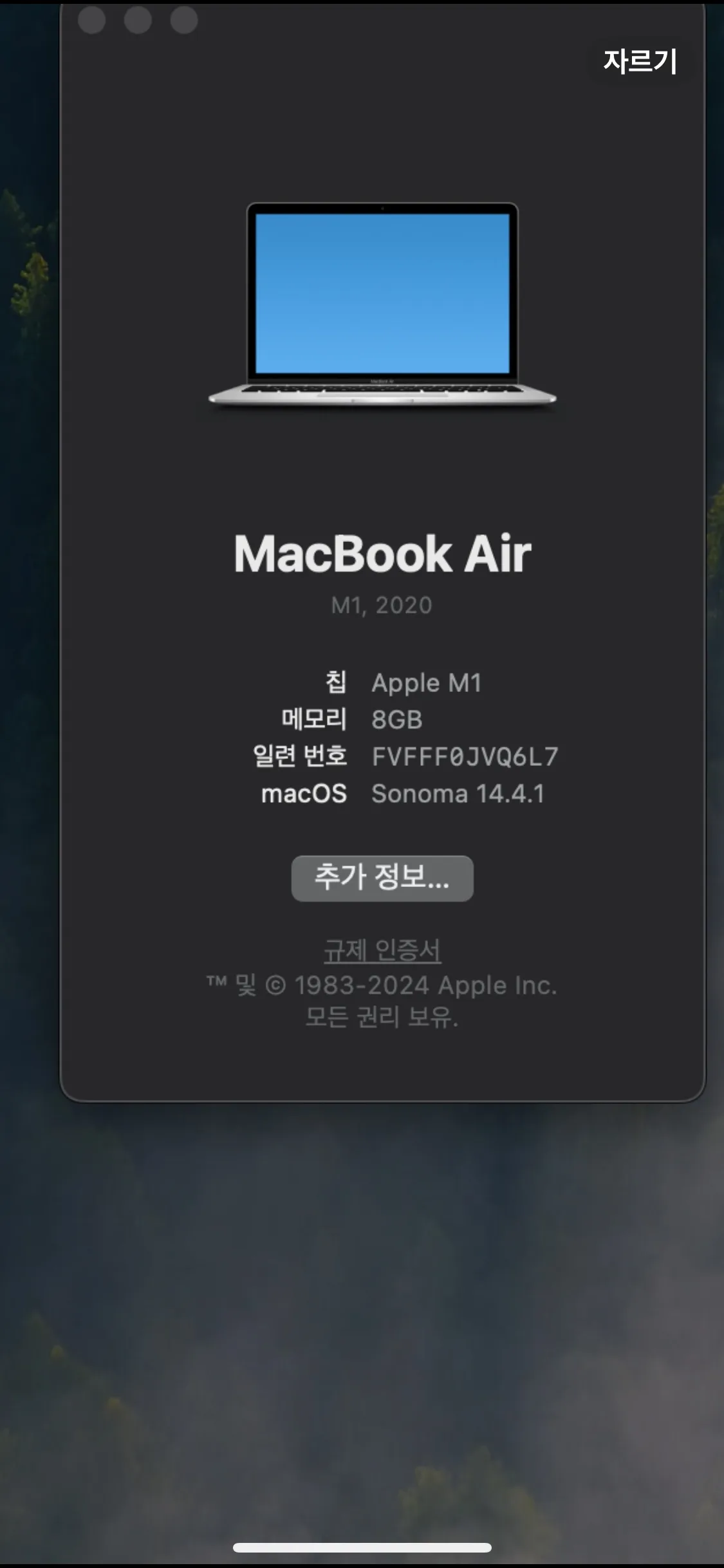 맥북에어 M1 256G 13인치 색상 스그