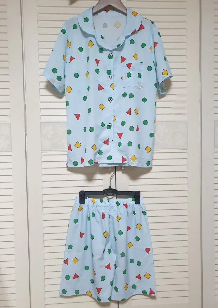 홈웨어/도형 반팔 카라 잠옷세트(L)