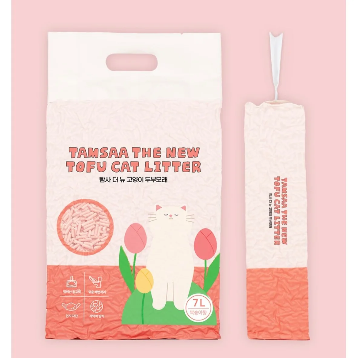 탐사 고양이 압축 두부모래 복숭아향 7L/5개