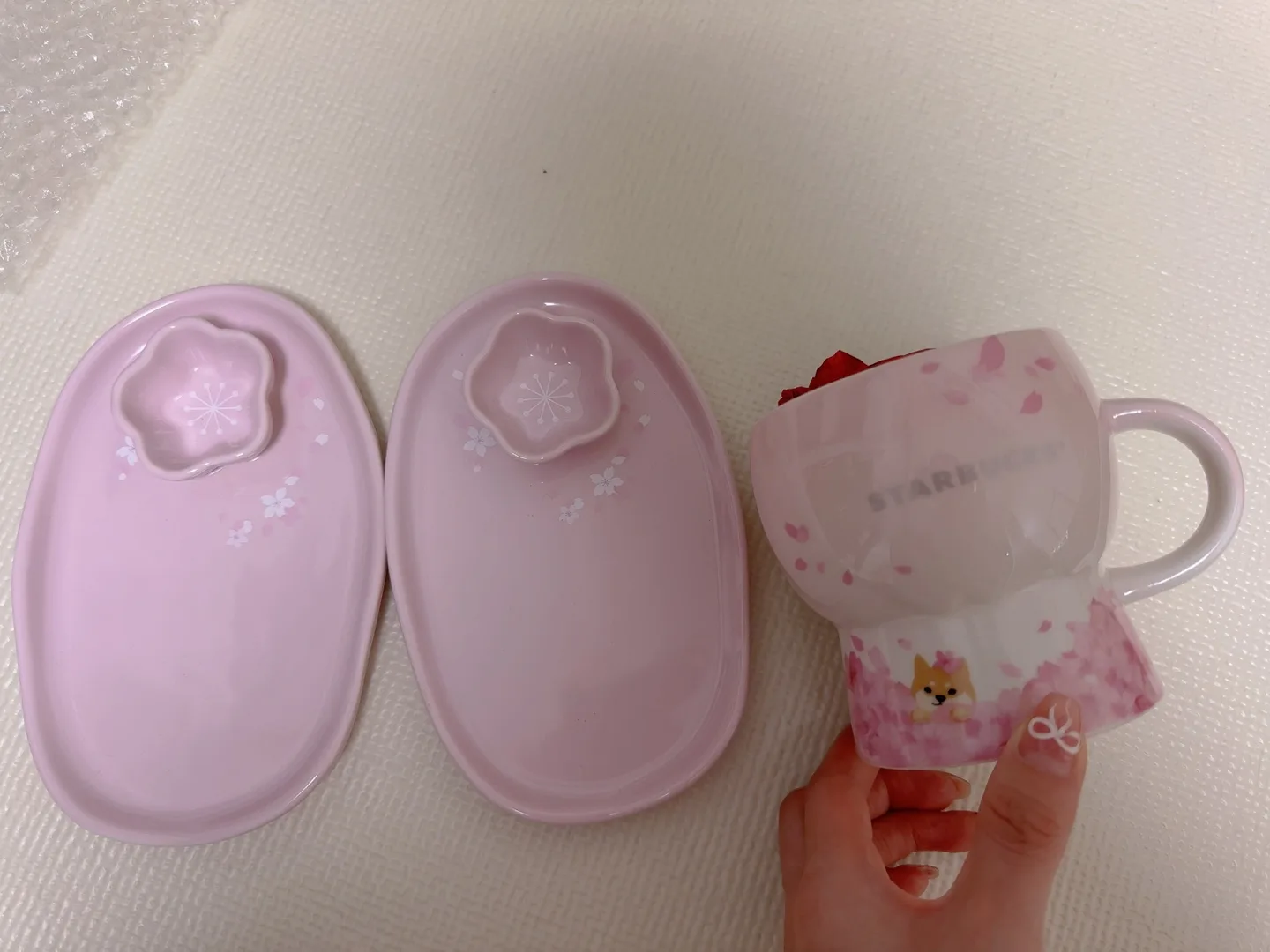 스타벅스 접시중고2개 해외머그 새거 일괄