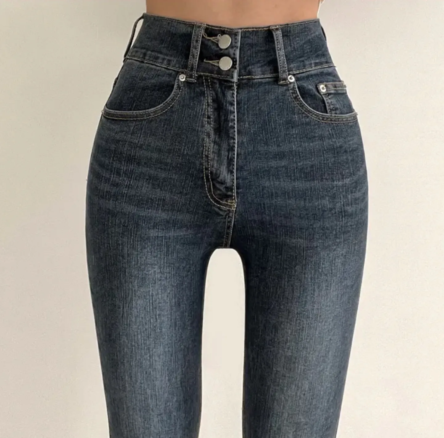 에이블리 하이웨스트 스키니 청바지