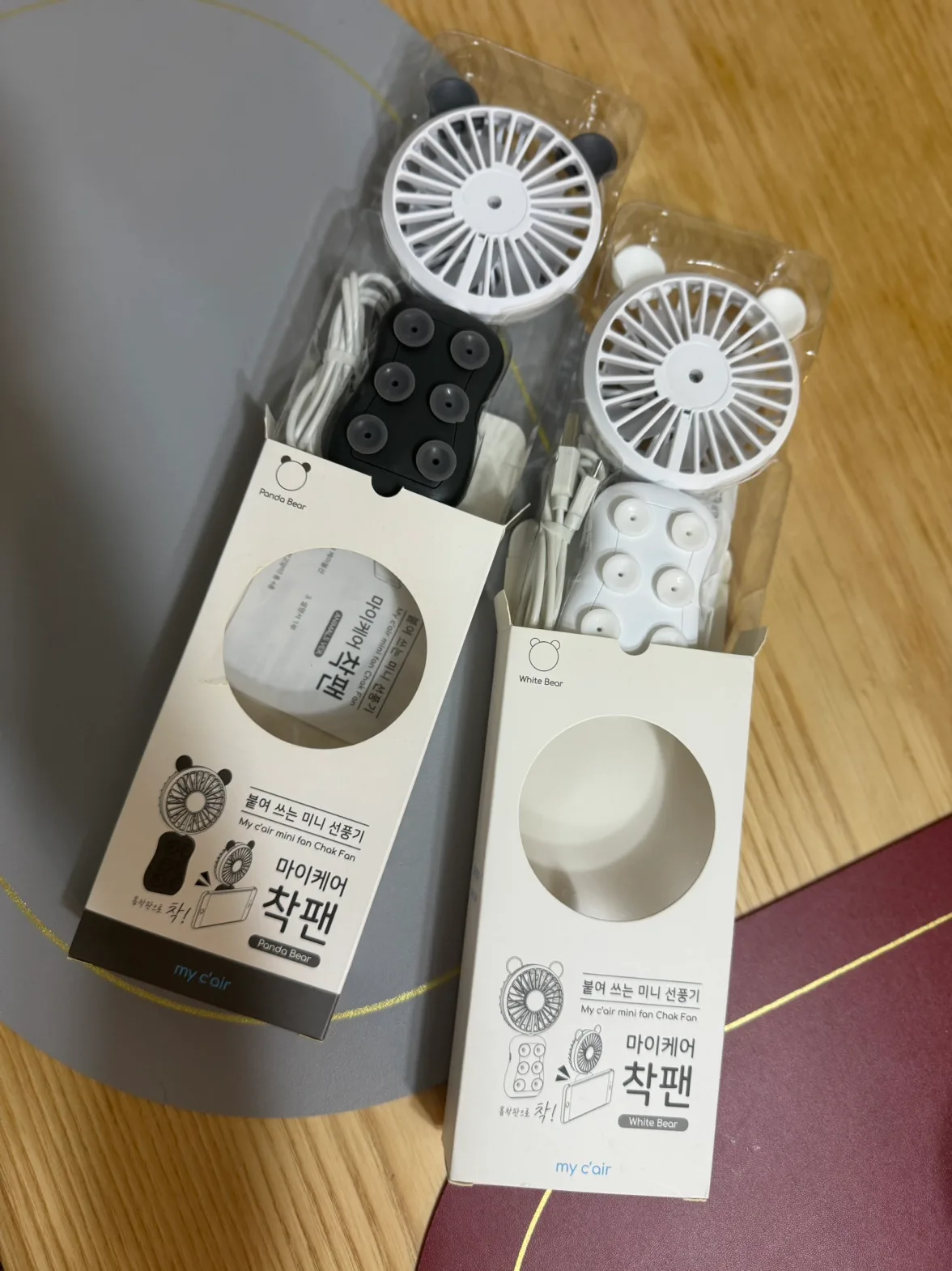 붙여쓰는 미니 선풍기 2개 새제품 일괄