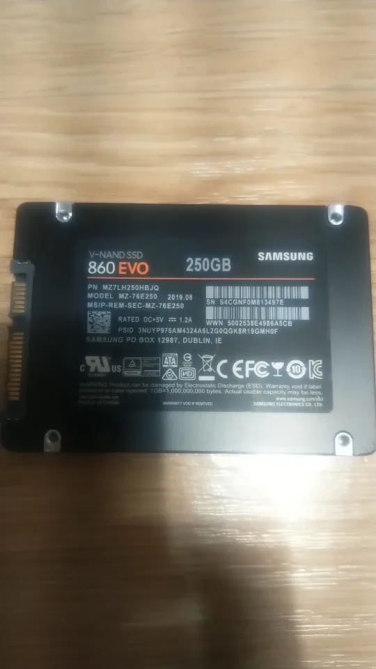 SSD 삼성 860 evo 250gb 중고