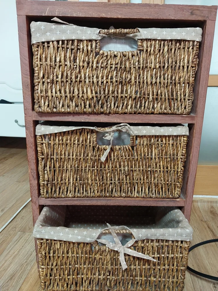 라탄 3단 서랍장 (가격내림)