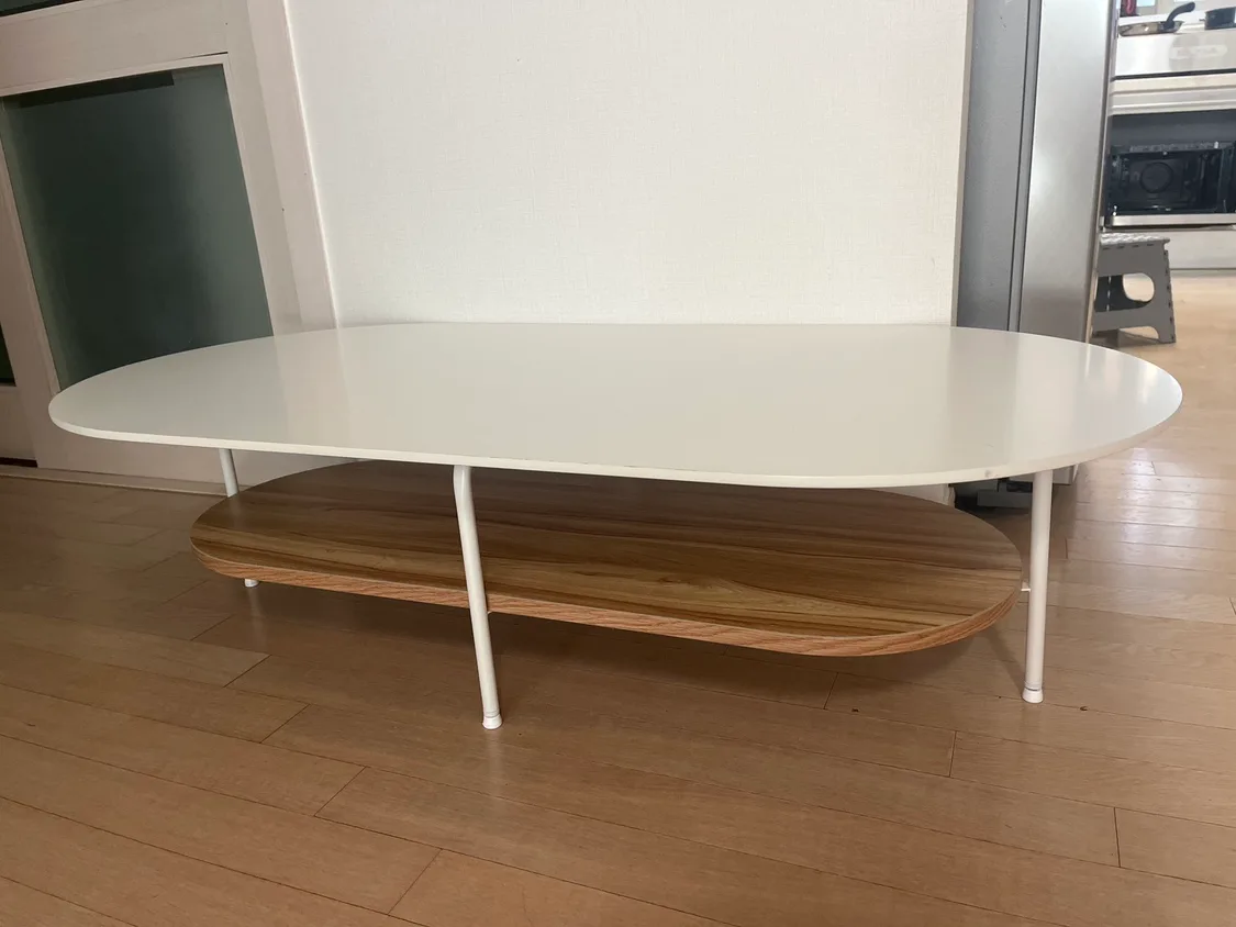 화이트우드 거실테이블